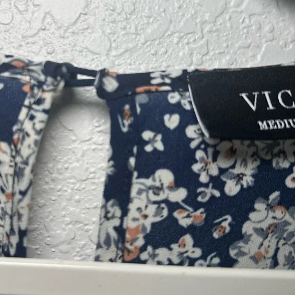 VICI Posy Floral Front Knot Tie Tiered Mini Blue Size Medium Women Dress - Picture 6 of 10